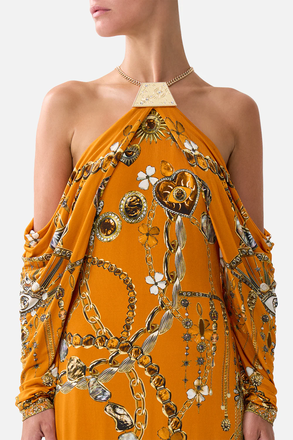 DRAPED SLEEVE DRESS WITH HARDWARE TALISMANS OF TURKIYE - Image 6