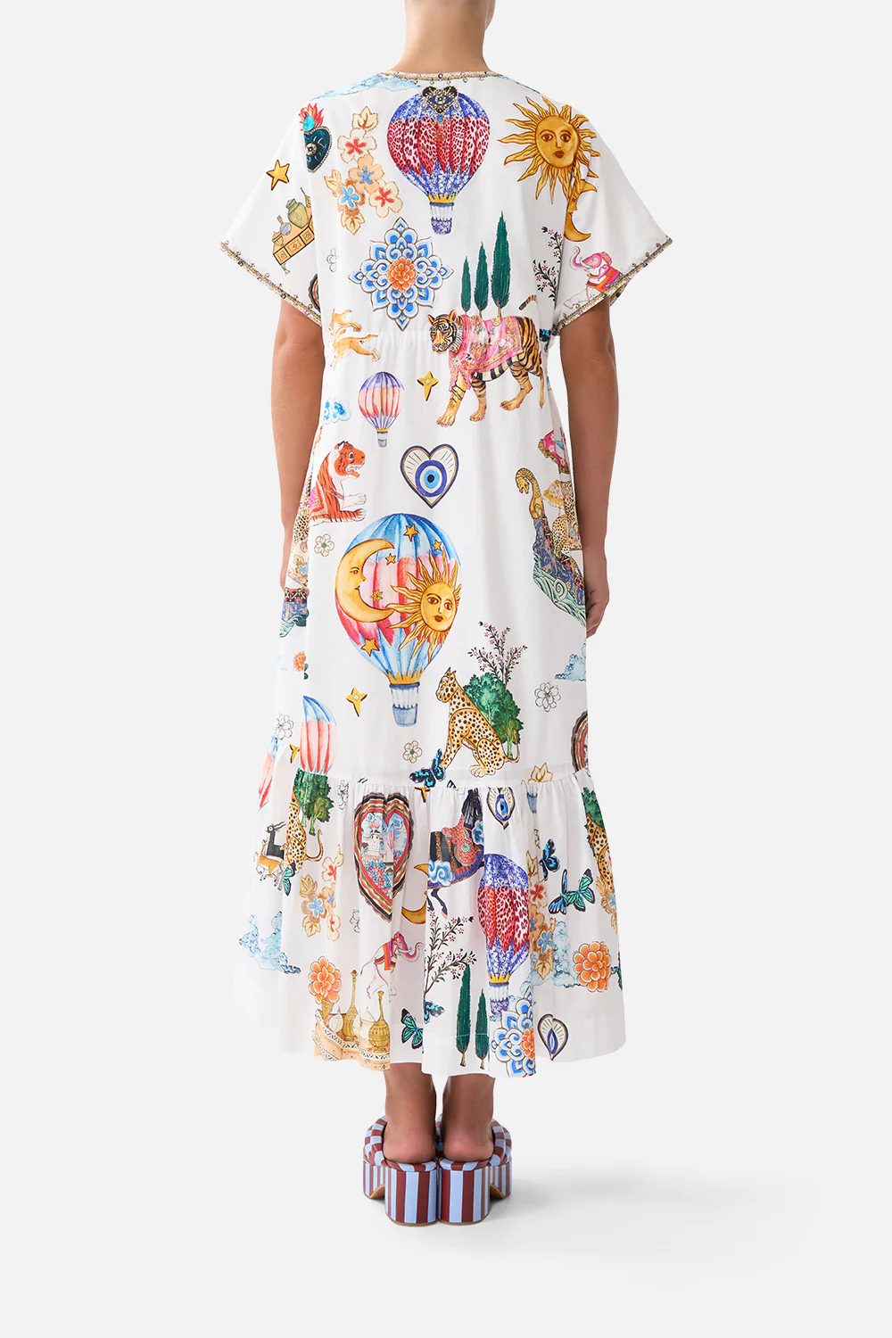 V-NECK EMBROIDERED MIDI DRESS KAPADOKYA KITSCH - Image 2