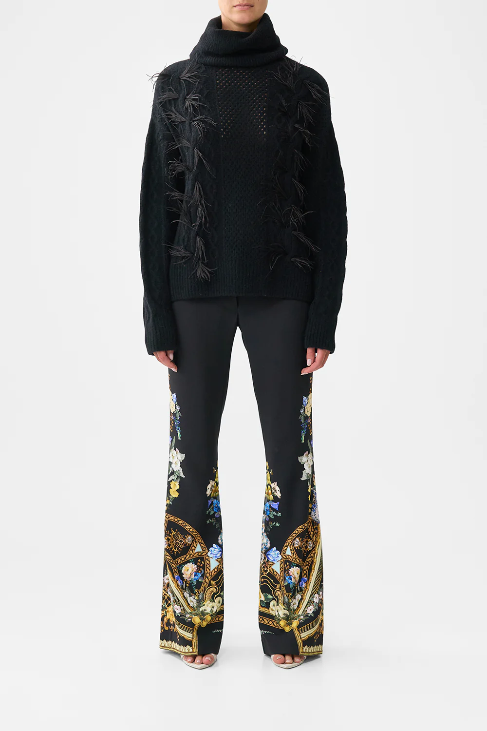 ROLL NECK JUMPER- BLACK OTTOMAN ELEGANCE