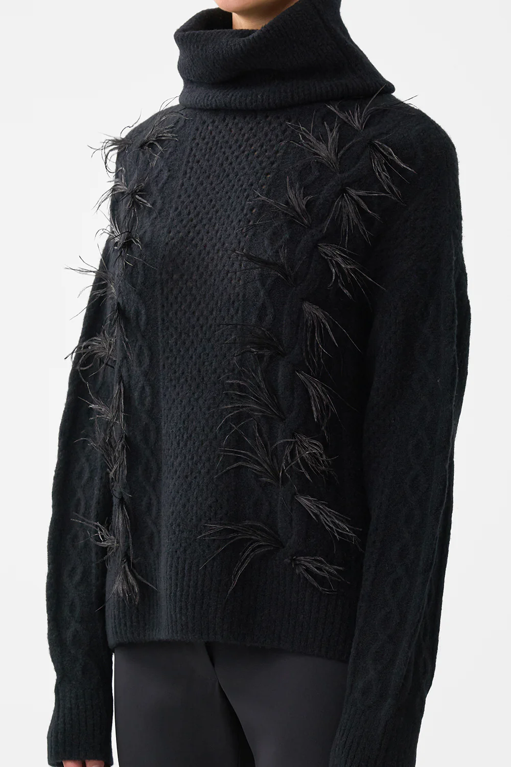 ROLL NECK JUMPER- BLACK OTTOMAN ELEGANCE - Image 5