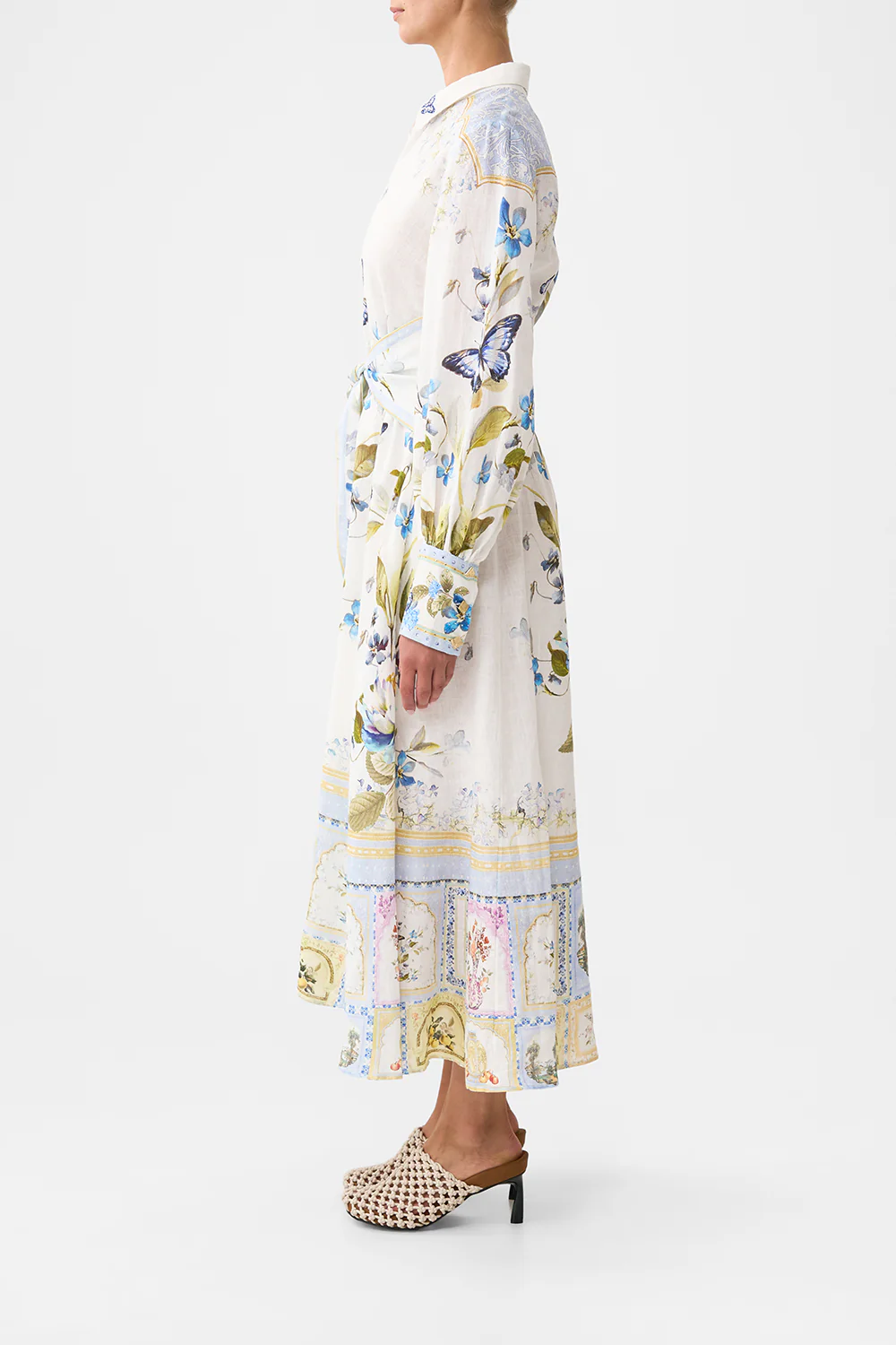 WAIST TIE SHIRT DRESS BOTANICAL BALLADS - Image 4