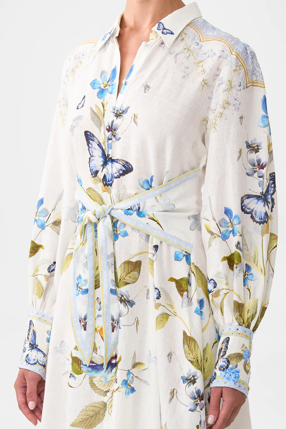 WAIST TIE SHIRT DRESS BOTANICAL BALLADS - Image 5