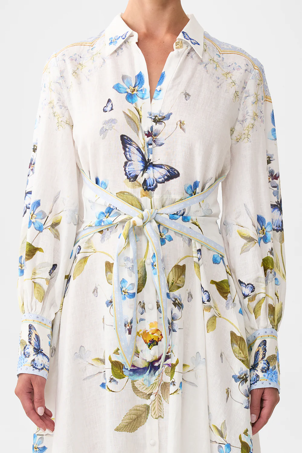 WAIST TIE SHIRT DRESS BOTANICAL BALLADS - Image 6
