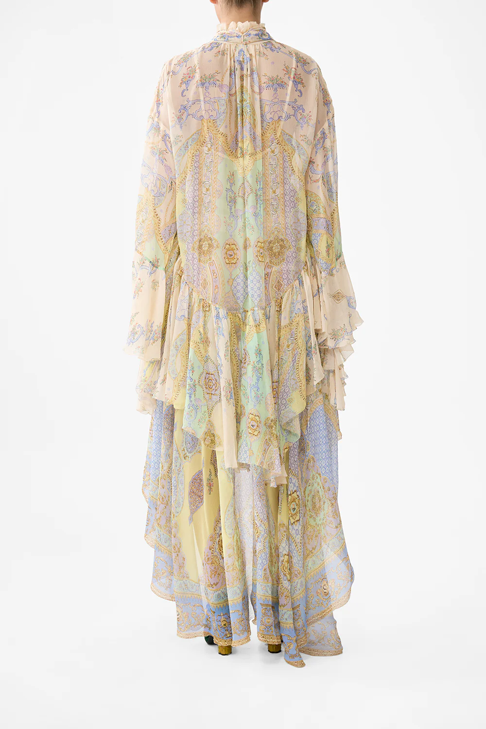 RUFFLE HIGH LOW DRESS WITH LONG SLEEVE EAST OF ISTANBUL - Image 2