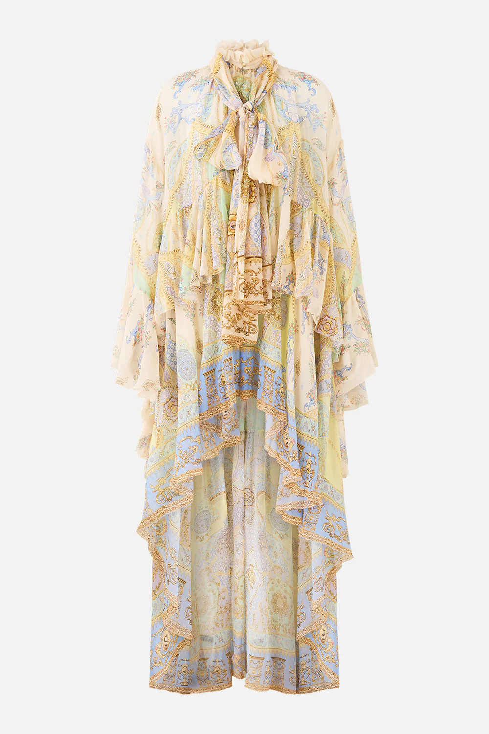 RUFFLE HIGH LOW DRESS WITH LONG SLEEVE EAST OF ISTANBUL - Image 3