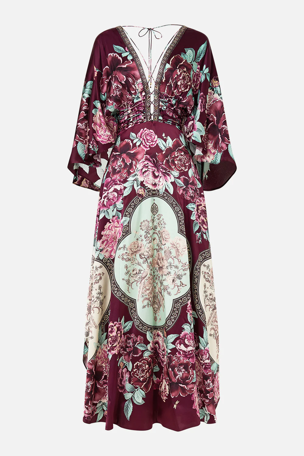 V NECK LACE UP DETAIL LONG DRESS IF THESE TILES COULD TALK - Image 3