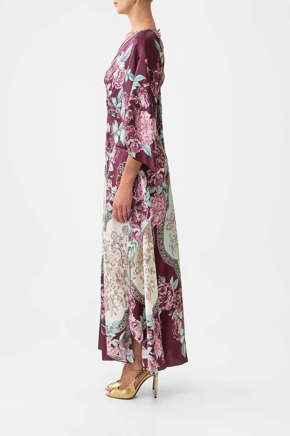 V NECK LACE UP DETAIL LONG DRESS IF THESE TILES COULD TALK - Image 4