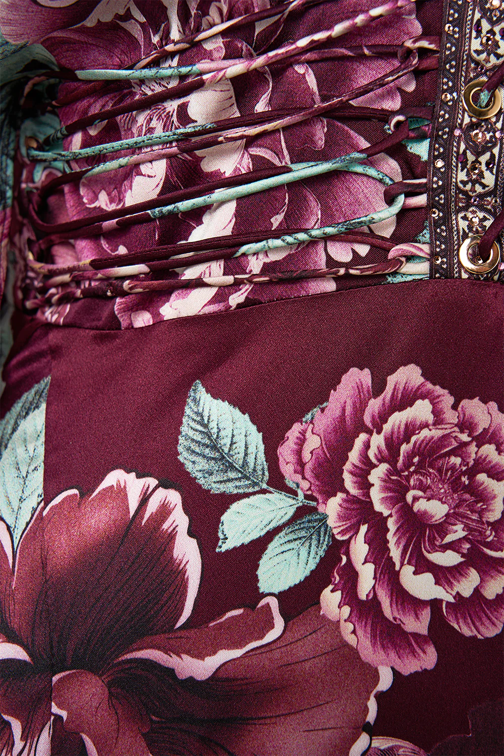 V NECK LACE UP DETAIL LONG DRESS IF THESE TILES COULD TALK - Image 7