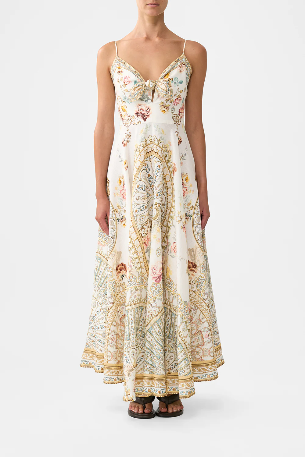 LONG DRESS WITH TIE FRONT OTTOMAN DYNASTY