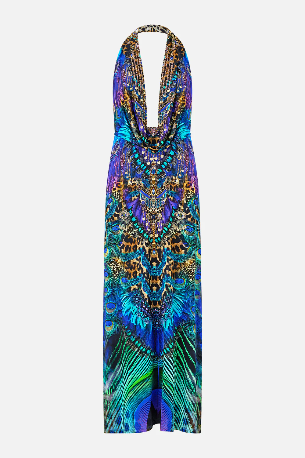 DEEP COWL PLUNGE DRESS COSMIC ZOOLOGY - Image 3
