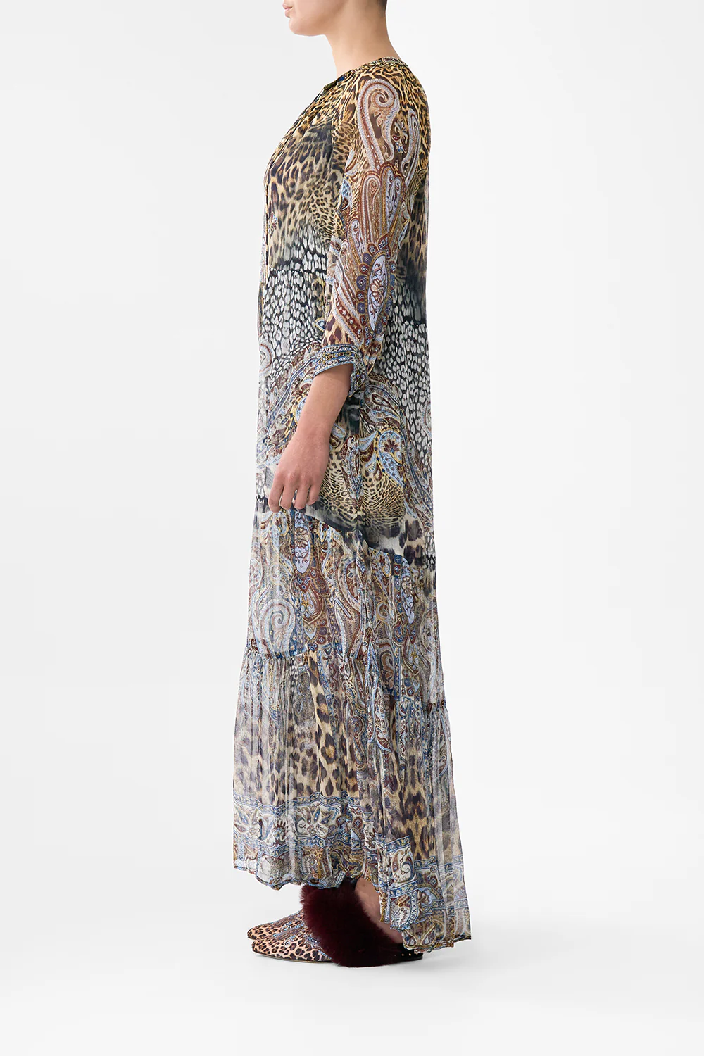 LONG GATHERED PANEL DRESS ISTANBUL ANIMALIA - Image 4