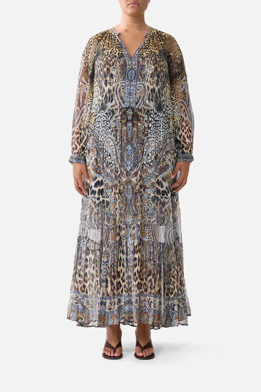LONG GATHERED PANEL DRESS ISTANBUL ANIMALIA - Image 8