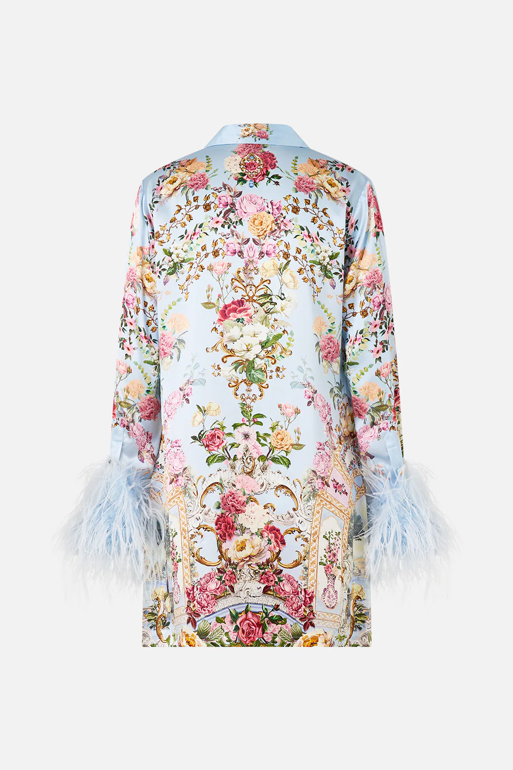 MINI SHIRT DRESS WITH FEATHERS TILED IN TIME - Image 7