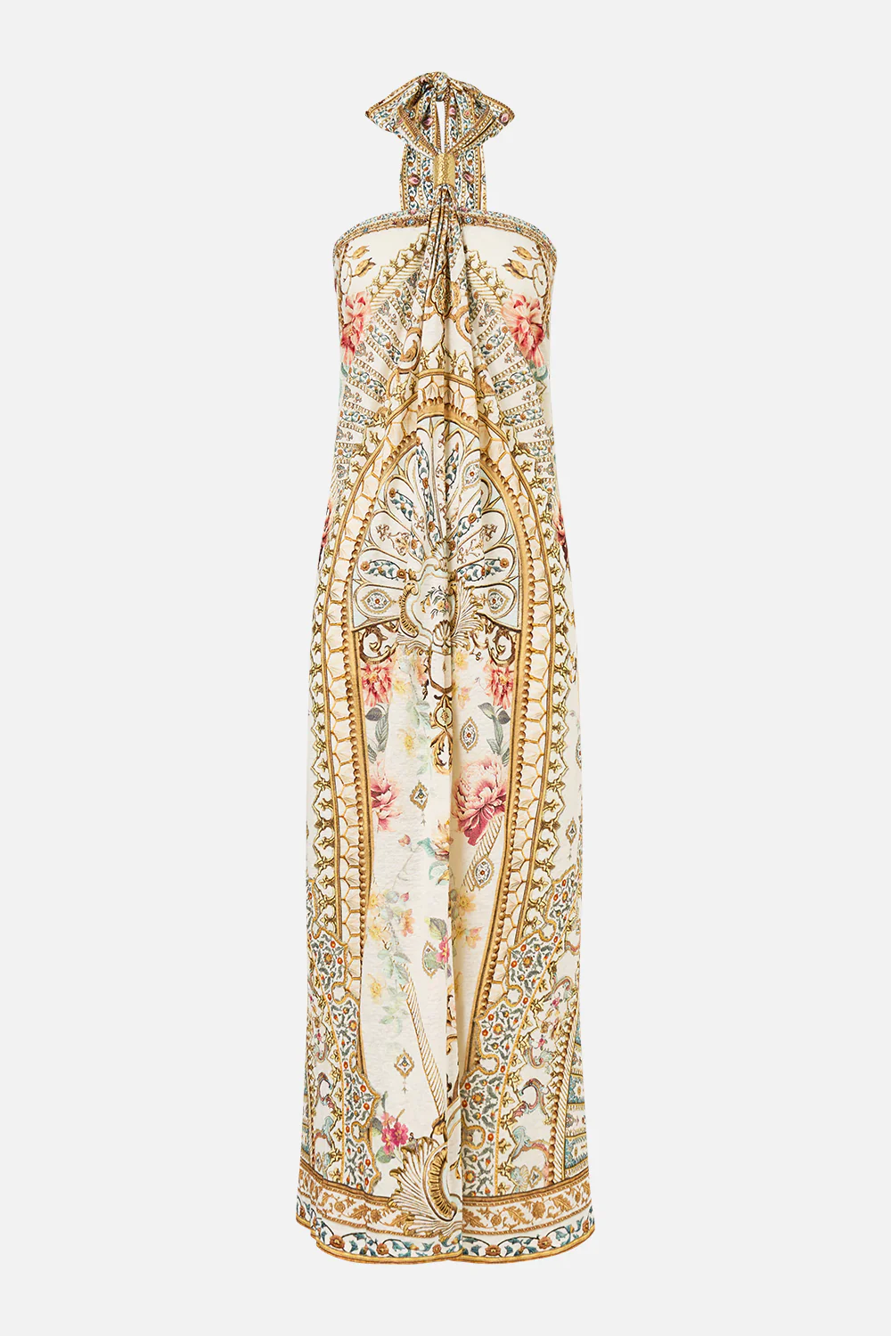 LONG DRAPED LINEN JERSEY HALTER DRESS OTTOMAN DYNASTY - Image 3