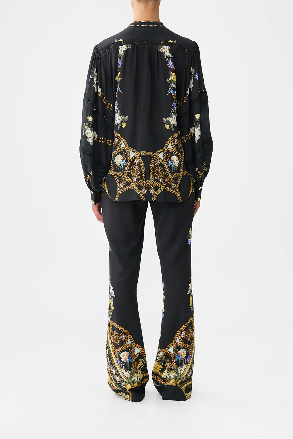 BLOUSON SLEEVE BLOUSE WITH YOKE OTTOMAN ELEGANCE - Image 2