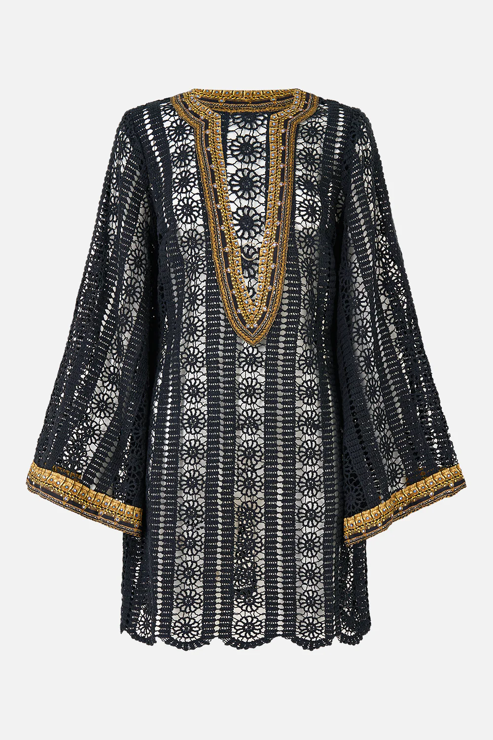 LACE DEEP V NECK HARDWARE SHORT DRESS SONG OF THE SOLSTICE - Image 3