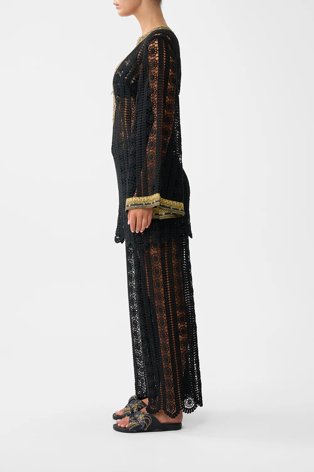 LACE DEEP V NECK HARDWARE SHORT DRESS SONG OF THE SOLSTICE - Image 4
