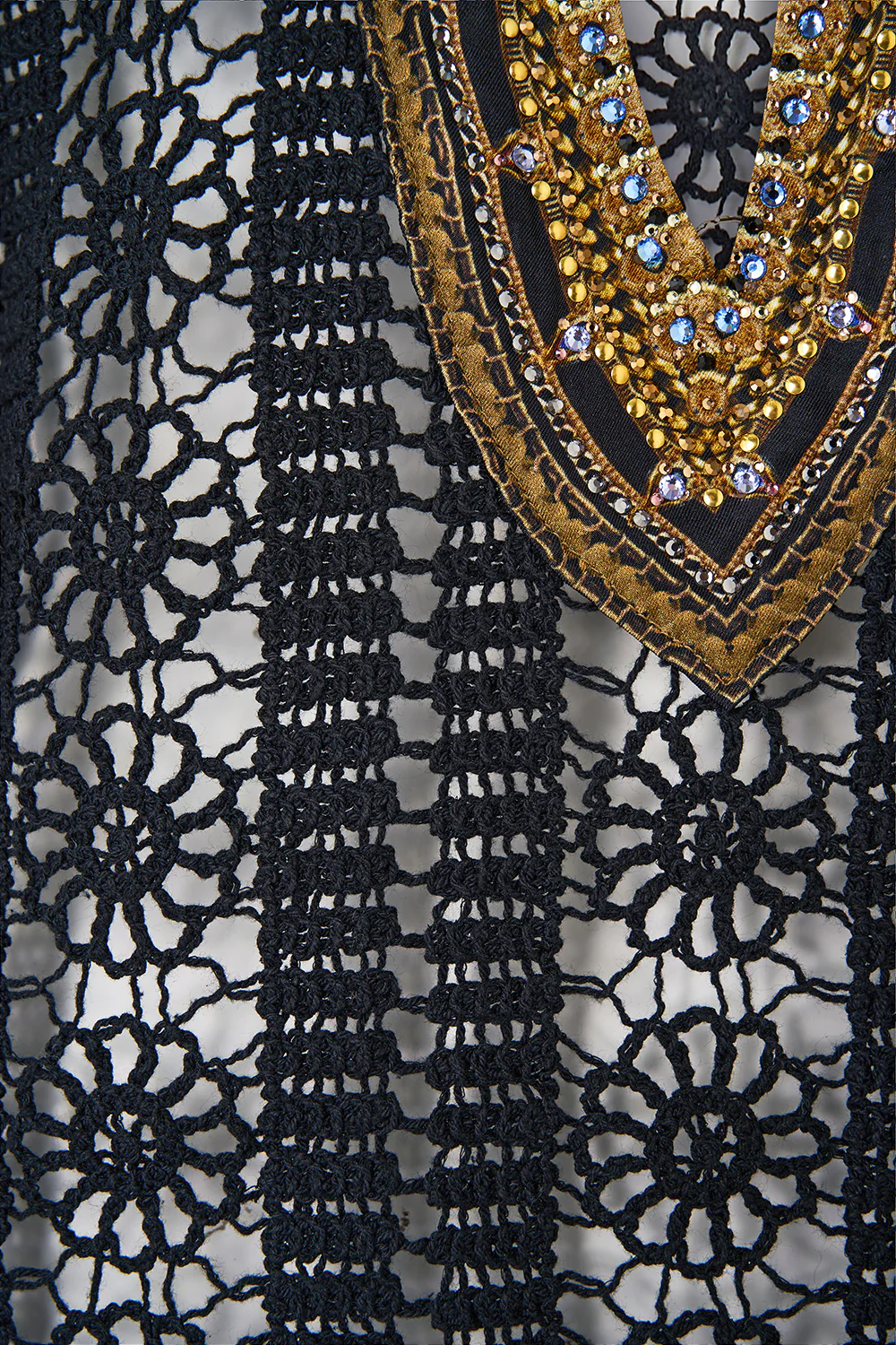 LACE DEEP V NECK HARDWARE SHORT DRESS SONG OF THE SOLSTICE - Image 8