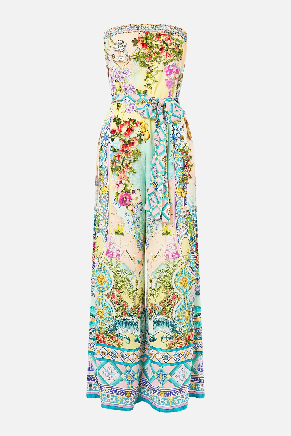 TIE WAIST STRAPLESS JUMPSUIT JUST COASTING - Image 3