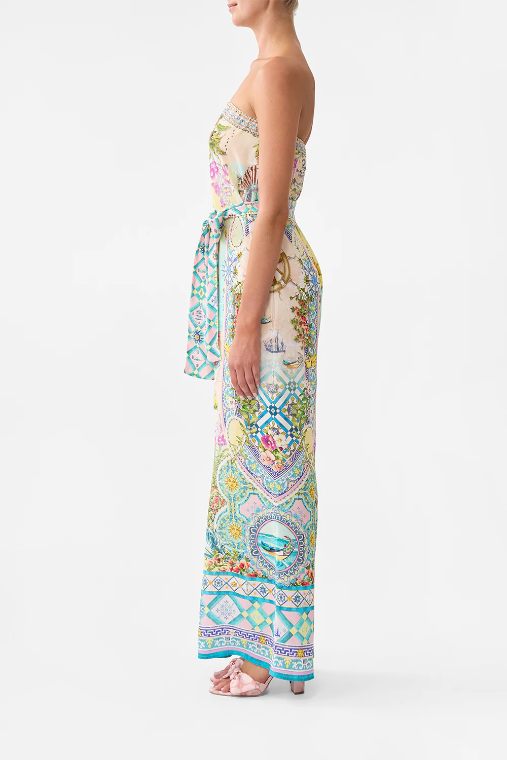TIE WAIST STRAPLESS JUMPSUIT JUST COASTING - Image 4