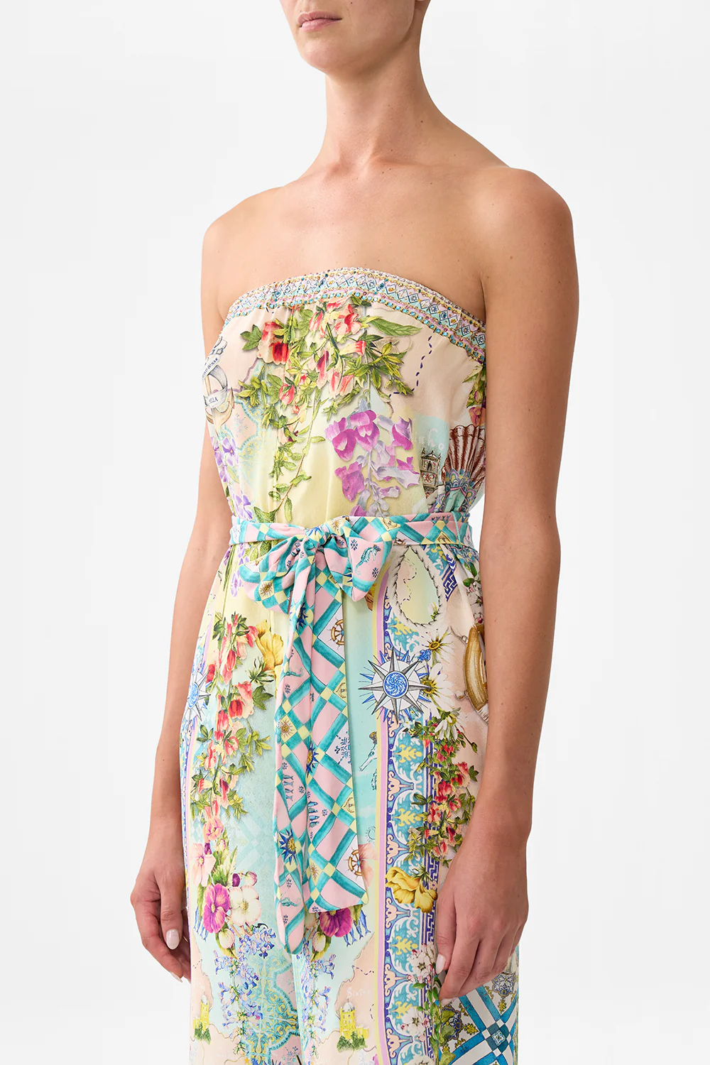 TIE WAIST STRAPLESS JUMPSUIT JUST COASTING - Image 5