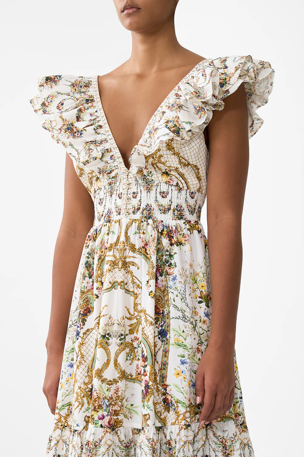 TIERED DRESS WITH NECK FRILL DRESSING ROOM DRAMA - Image 5