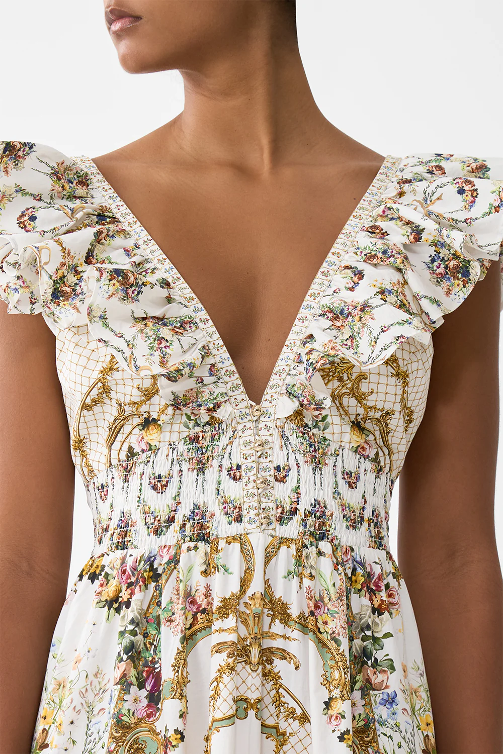 TIERED DRESS WITH NECK FRILL DRESSING ROOM DRAMA - Image 6