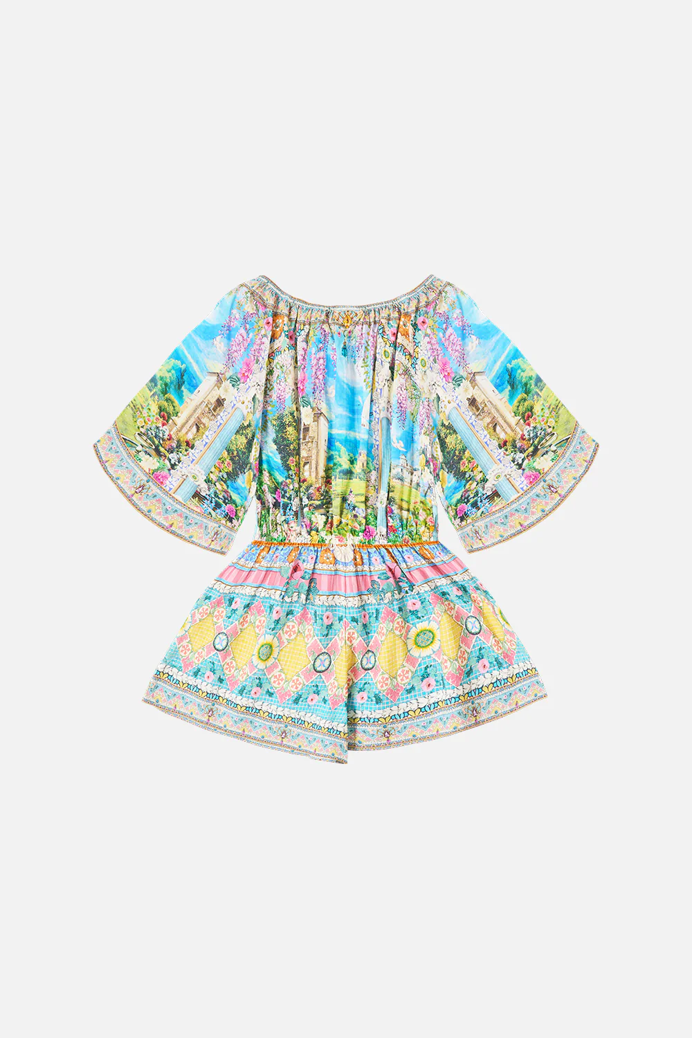KIDS BOAT NECK PLAYSUIT WITH FLARE 3/4 SLEEVE NAVÀS NOUVEAU - Image 2