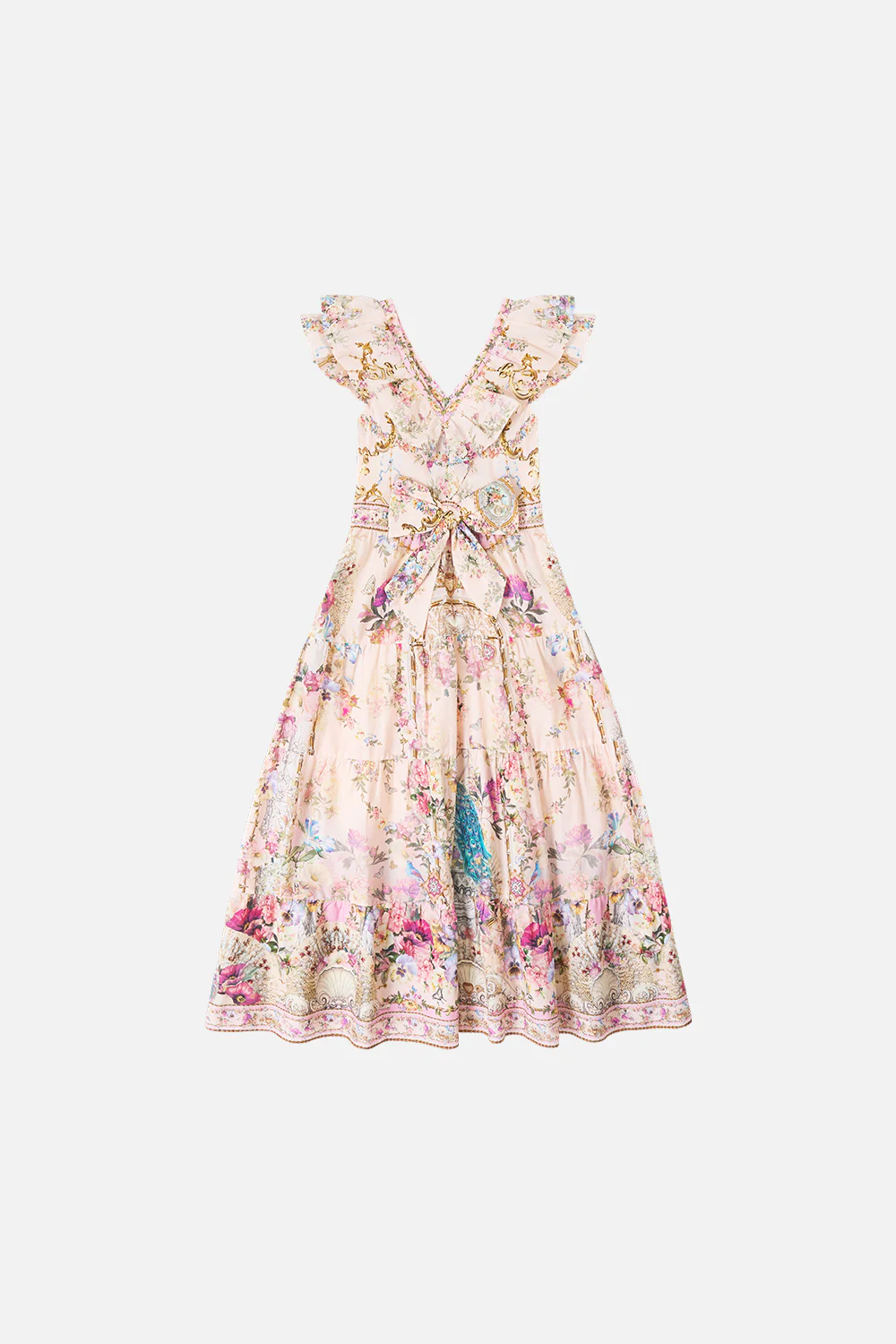 KIDS TIERED MAXI DRESS WITH FRILL NECK CASA DE FIERAS - Image 2