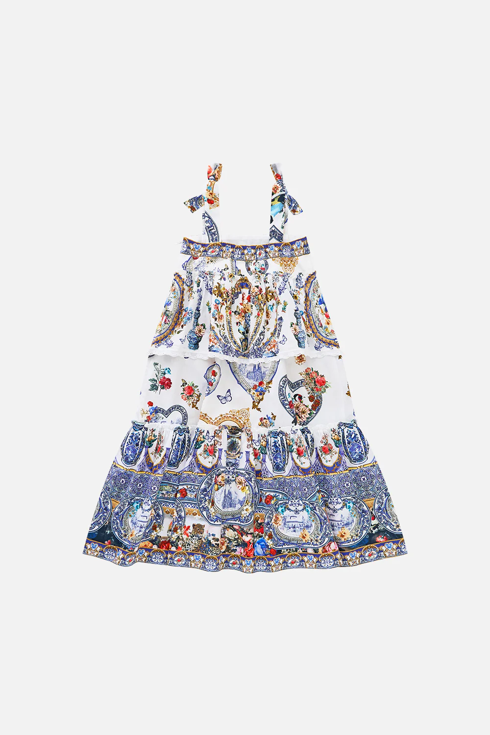 KIDS TIERED MAXI DRESS WITH BOW STRAPS THE POTTERY PARLOUR - Image 2