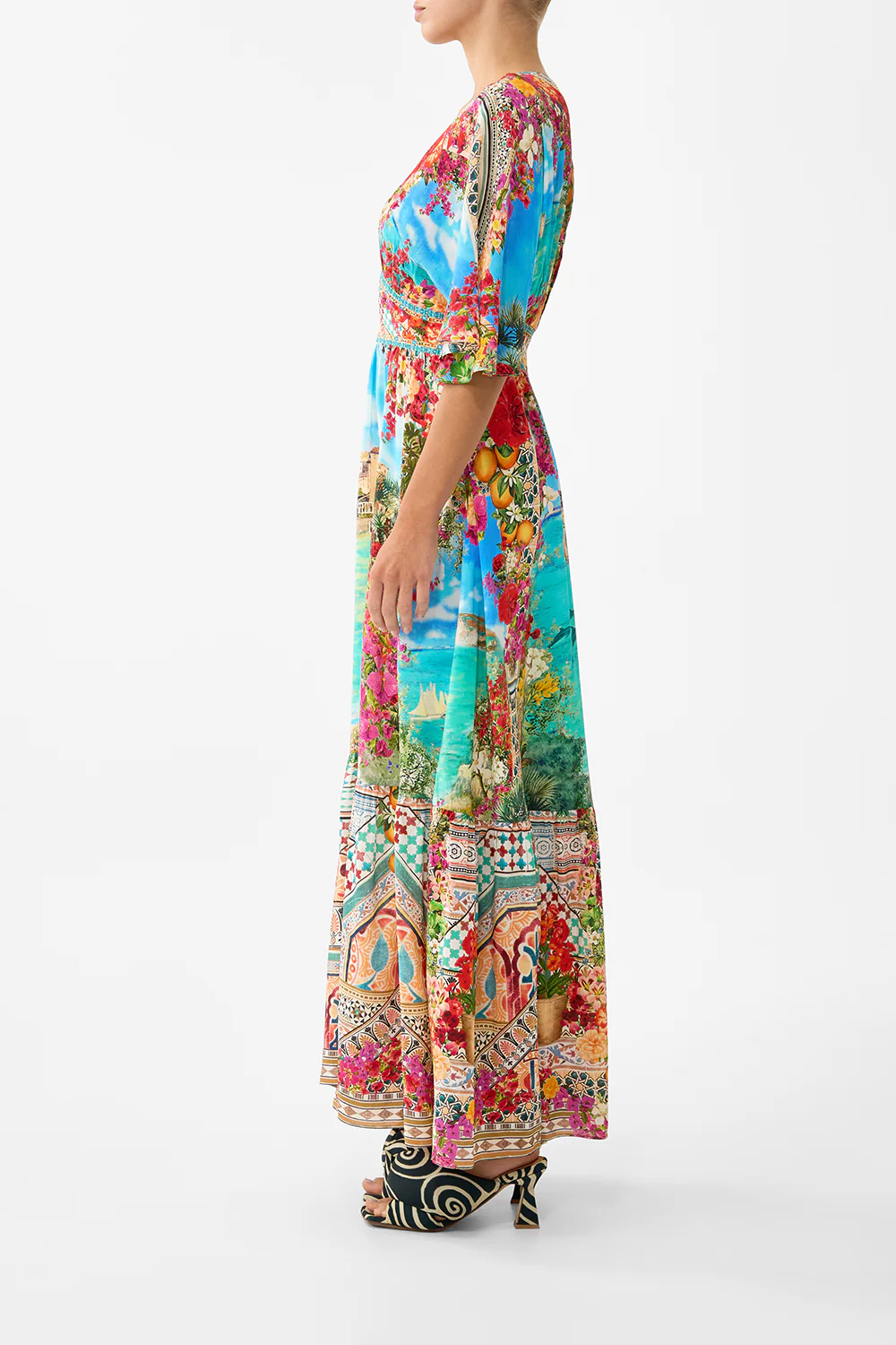 WAISTED DRESS WITH HEM RUFFLE MEET ME IN MALLORCA - Image 4