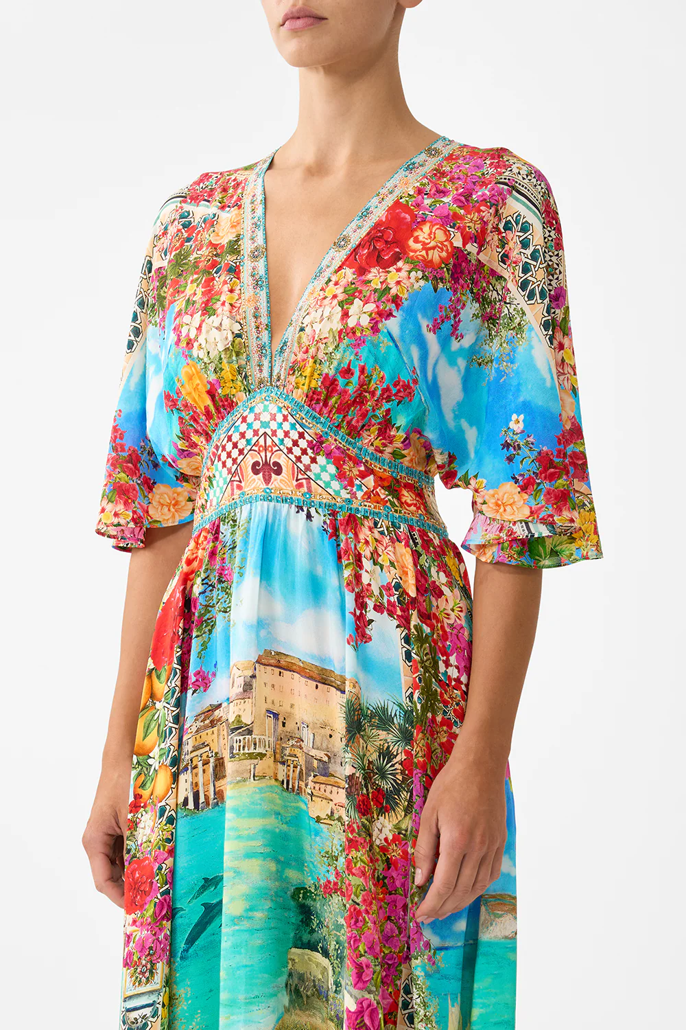WAISTED DRESS WITH HEM RUFFLE MEET ME IN MALLORCA - Image 5