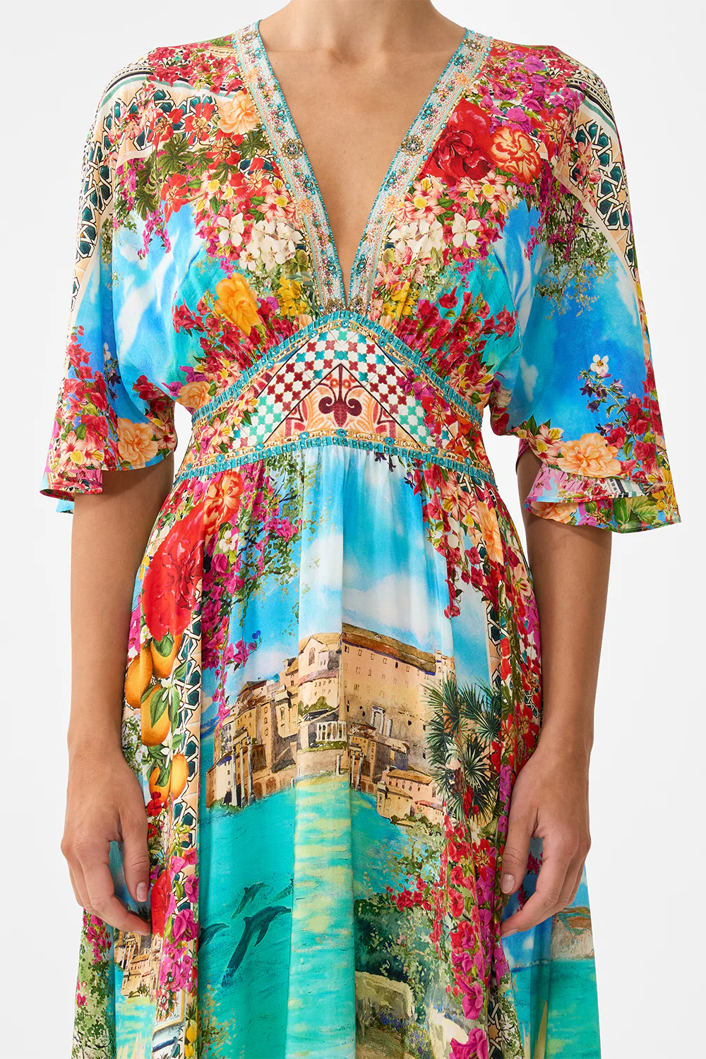 WAISTED DRESS WITH HEM RUFFLE MEET ME IN MALLORCA - Image 6