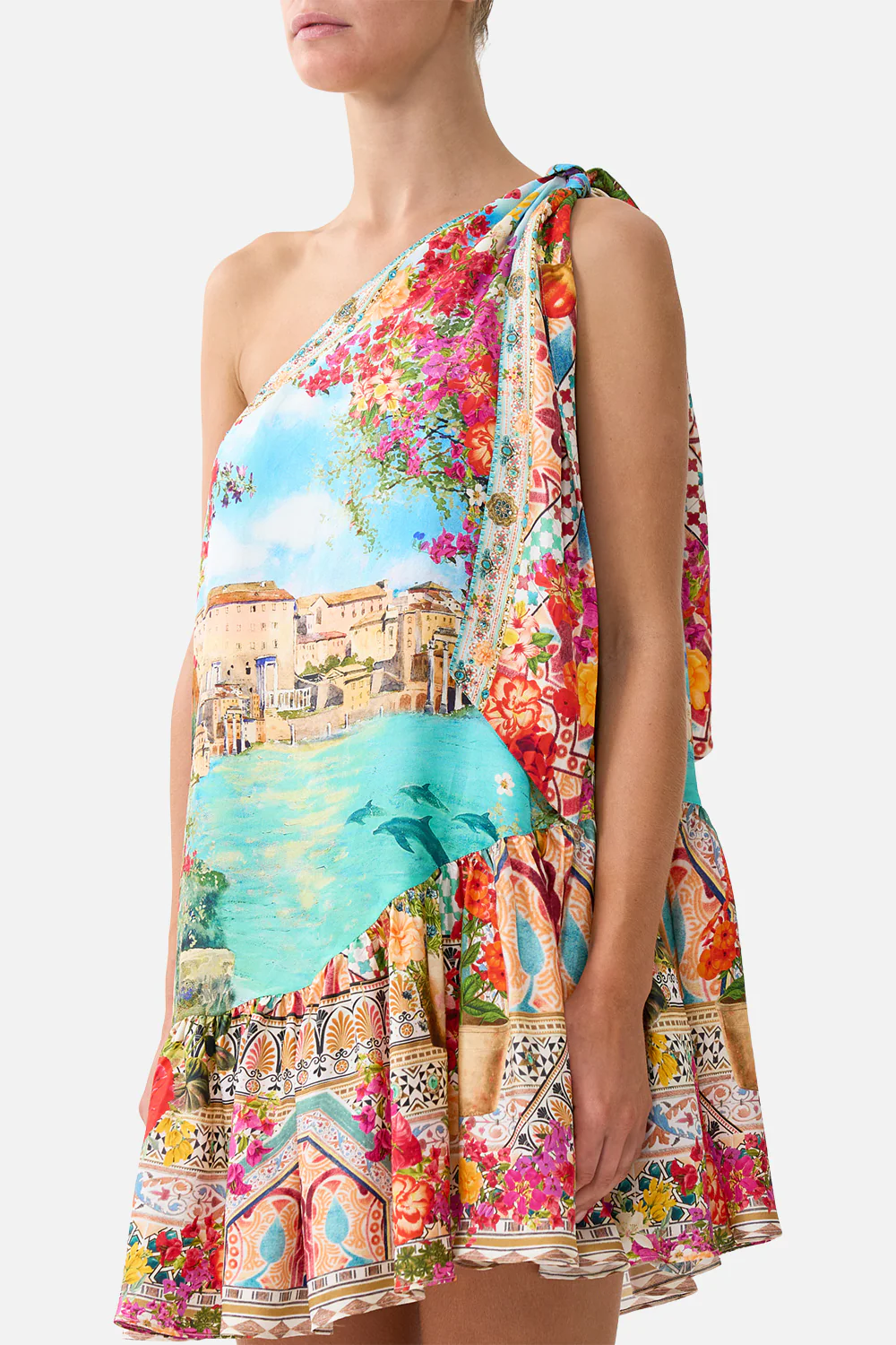 TIE ONE SHOULDER SHORT DRESS MEET ME IN MALLORCA - Image 5