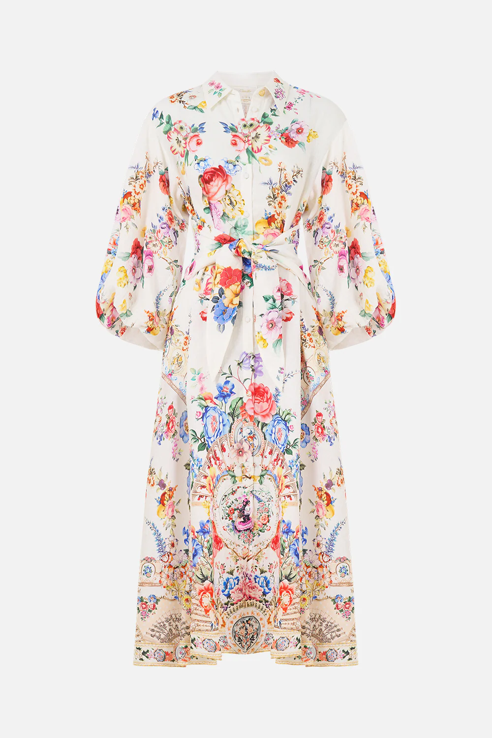 WAIST TIE SHIRT DRESS WITH BUBBLE SLEEVE I LEFT MY HEART IN GRANADA - Image 3