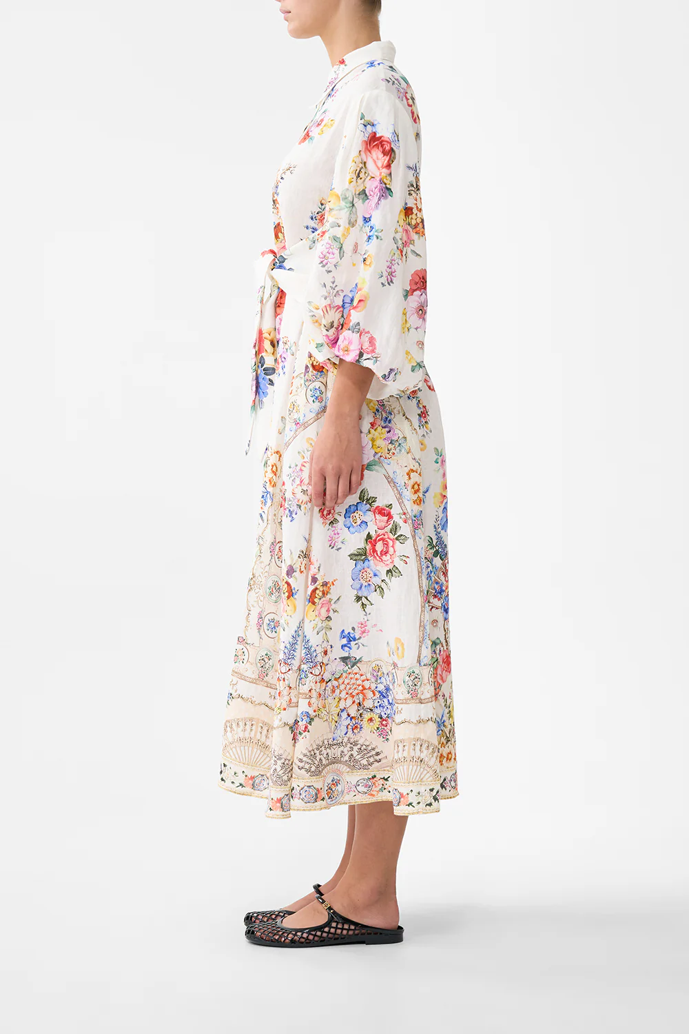 WAIST TIE SHIRT DRESS WITH BUBBLE SLEEVE I LEFT MY HEART IN GRANADA - Image 4