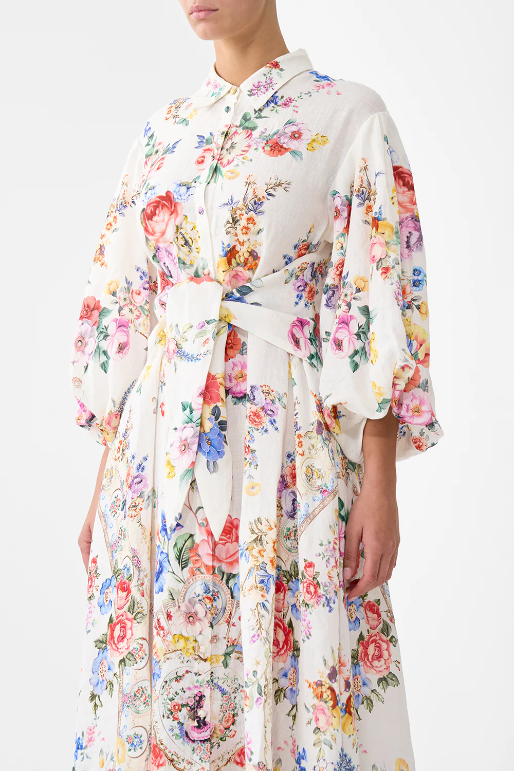WAIST TIE SHIRT DRESS WITH BUBBLE SLEEVE I LEFT MY HEART IN GRANADA - Image 5