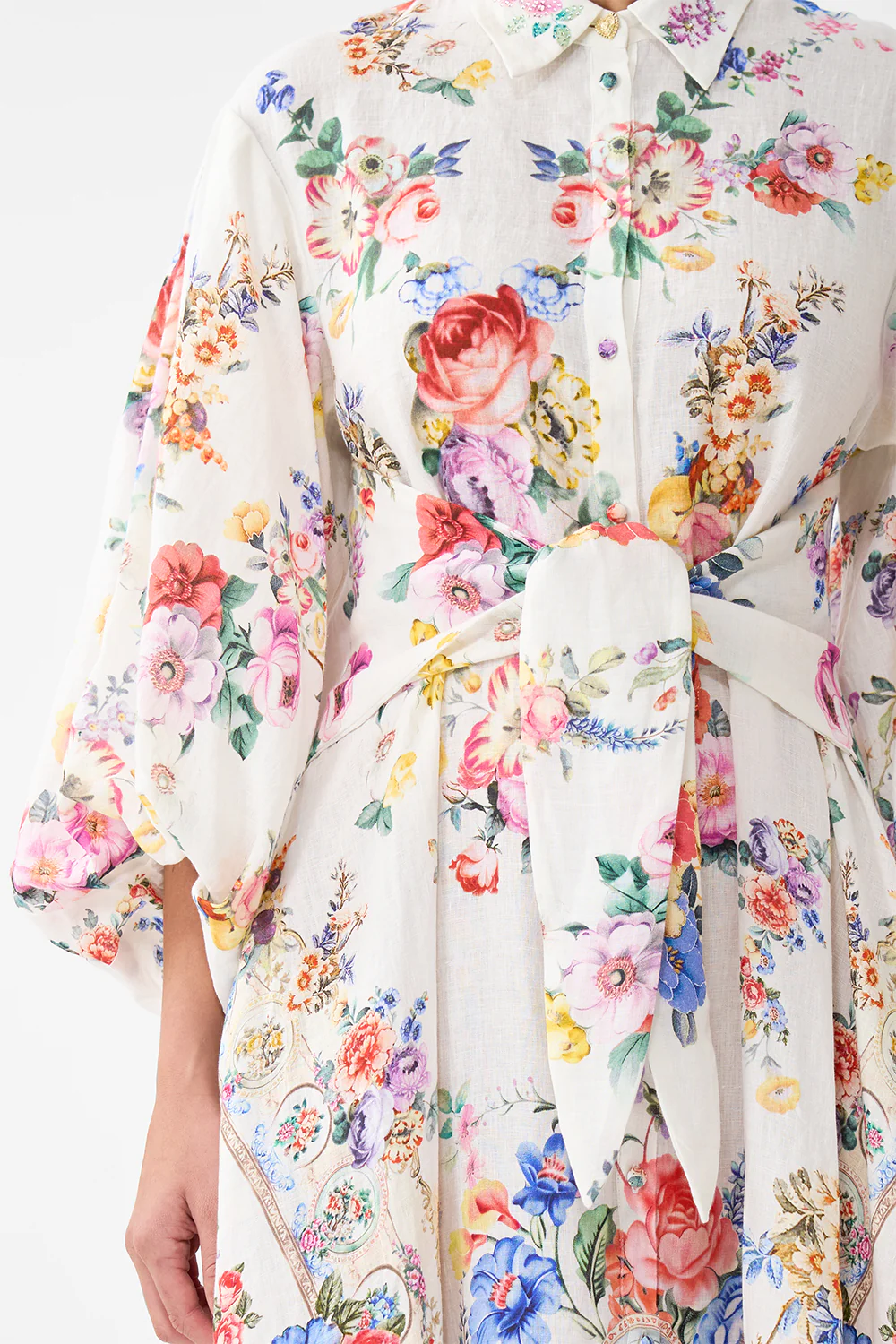 WAIST TIE SHIRT DRESS WITH BUBBLE SLEEVE I LEFT MY HEART IN GRANADA - Image 6