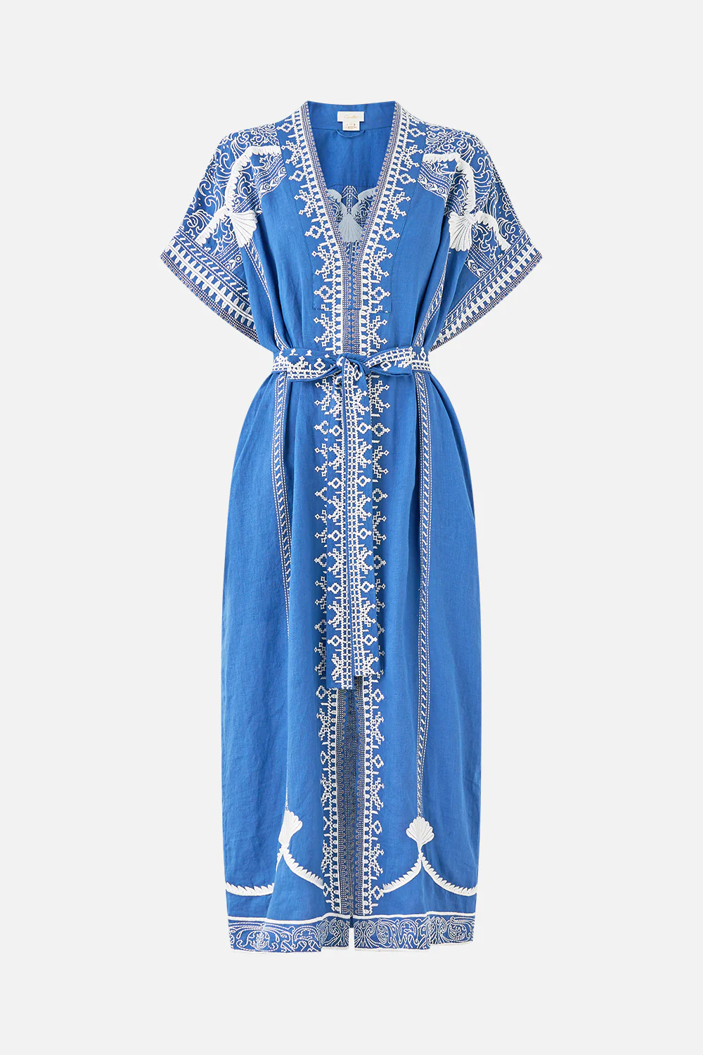 SHORT SLEEVE KAFTAN WITH TIE WAIST DE NADA GRANADA - Image 3
