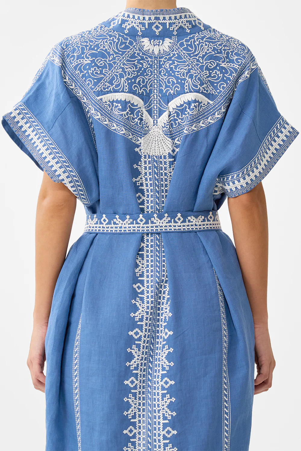 SHORT SLEEVE KAFTAN WITH TIE WAIST DE NADA GRANADA - Image 6