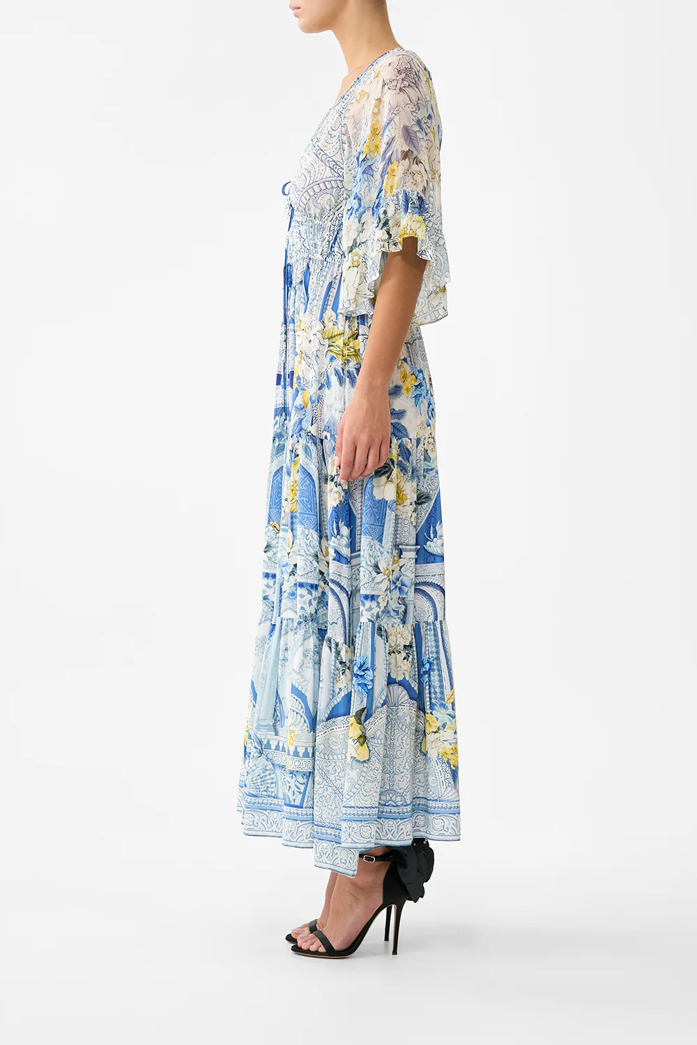 RUFFLE SLEEVE LONG DRESS DE NADA GRANADA - Image 4