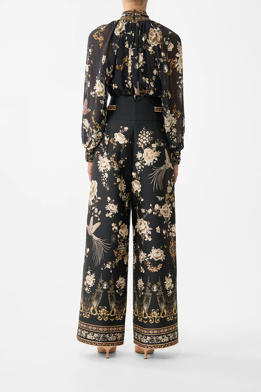 DETACHABLE PUSSY BOW RAGLAN BLOUSE FLAMENCO FOLKLORE - Image 2