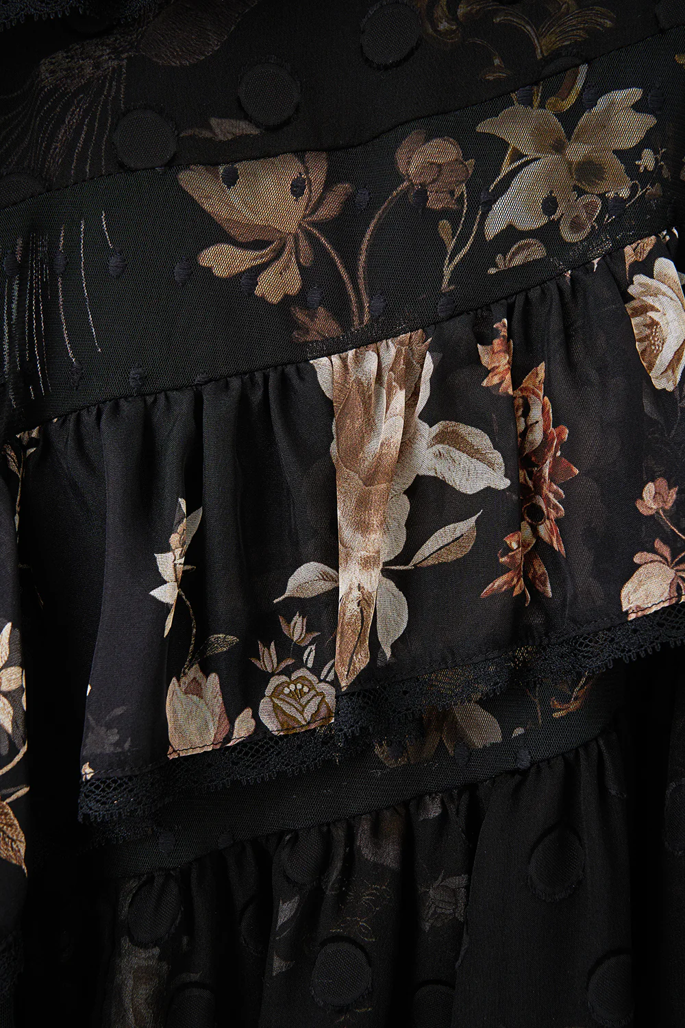 ASYMMETRIC SPLICED LACE MINI DRESS FLAMENCO FOLKLORE - Image 7
