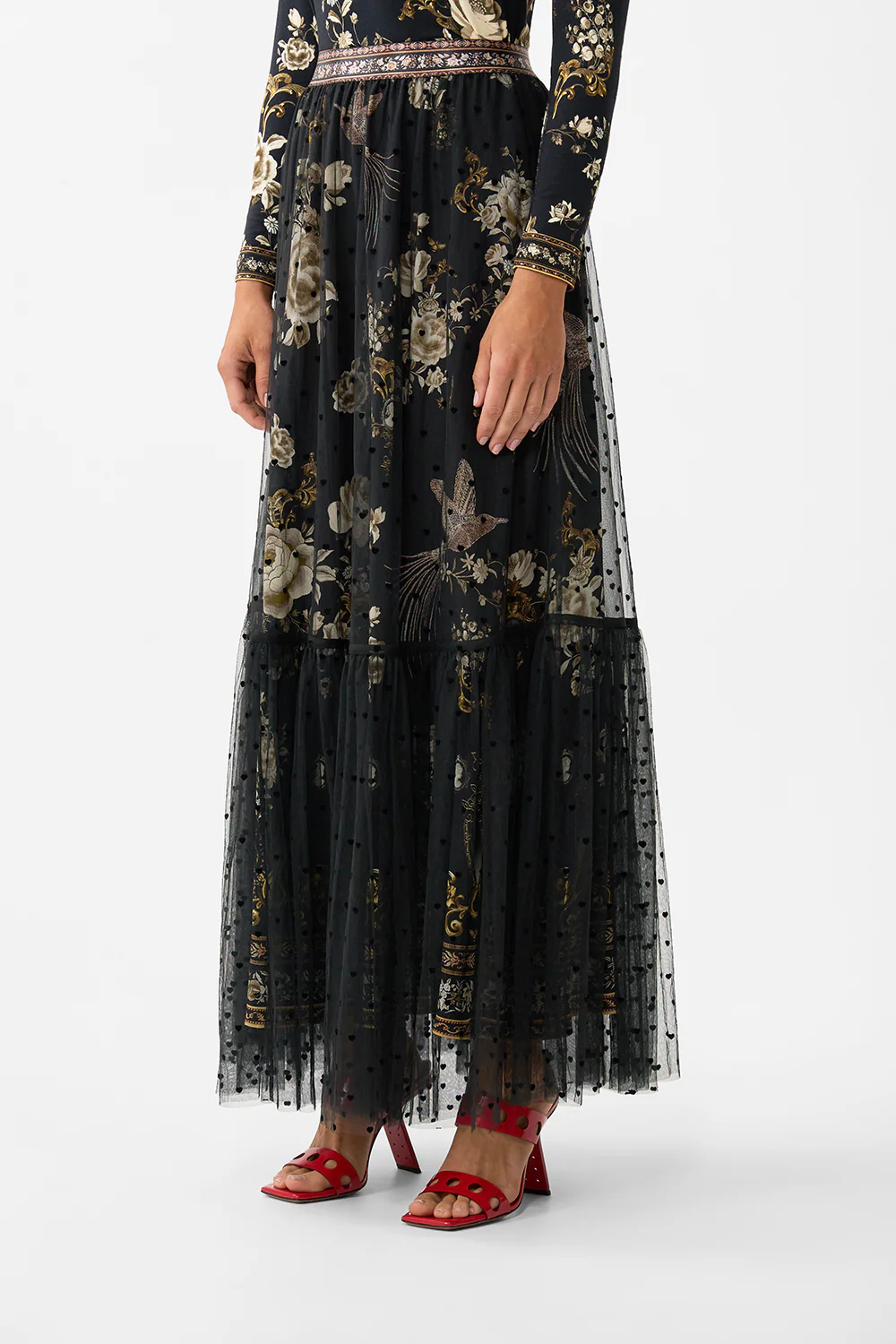 WAISTBAND RUFFLE HEM SKIRT FLAMENCO FOLKLORE - Image 5