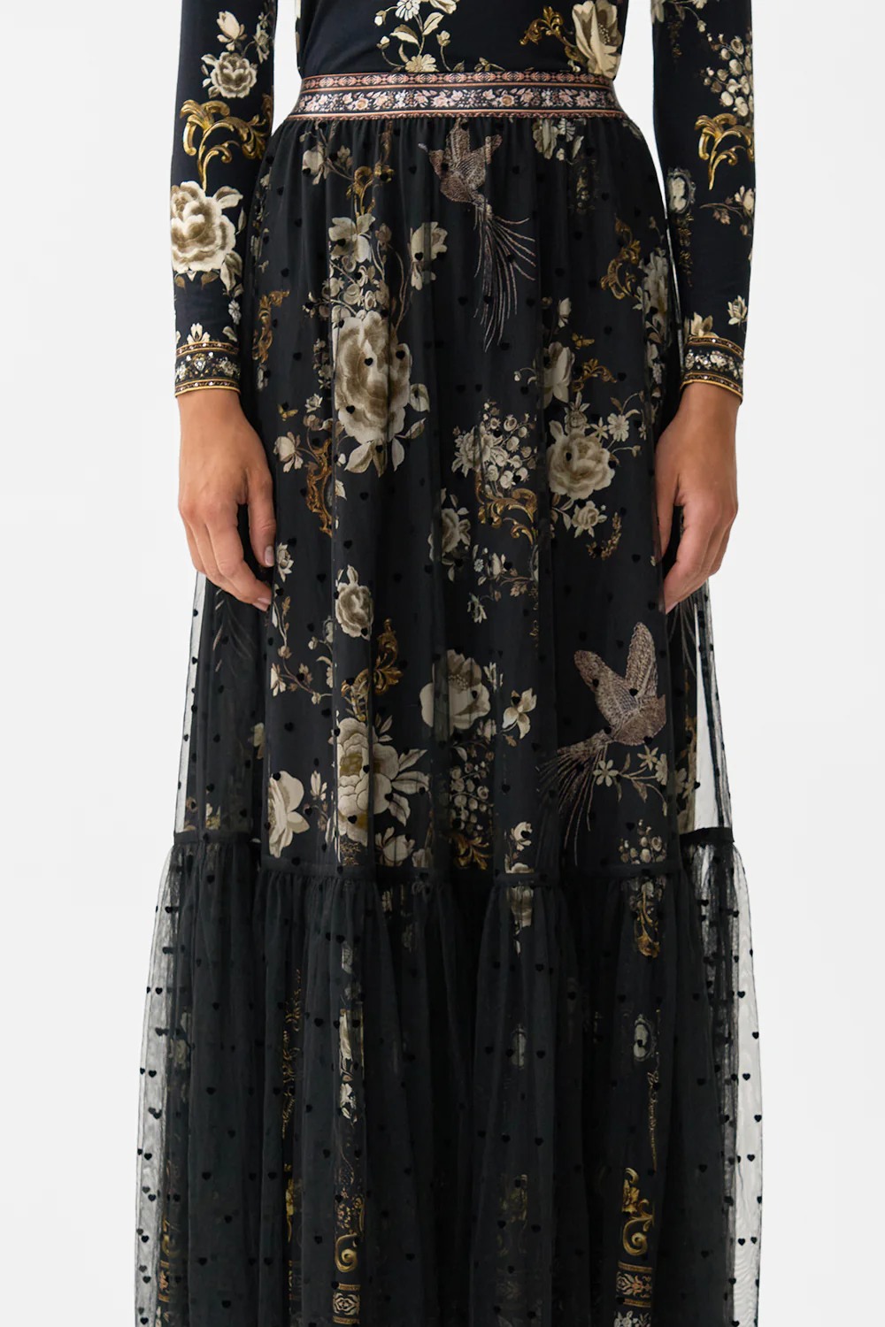 WAISTBAND RUFFLE HEM SKIRT FLAMENCO FOLKLORE - Image 6