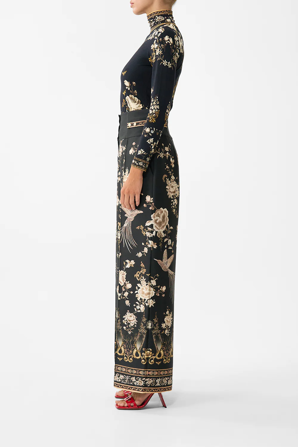 TAILORED PANT WITH WAIST BUTTON DETAIL FLAMENCO FOLKLORE - Image 4