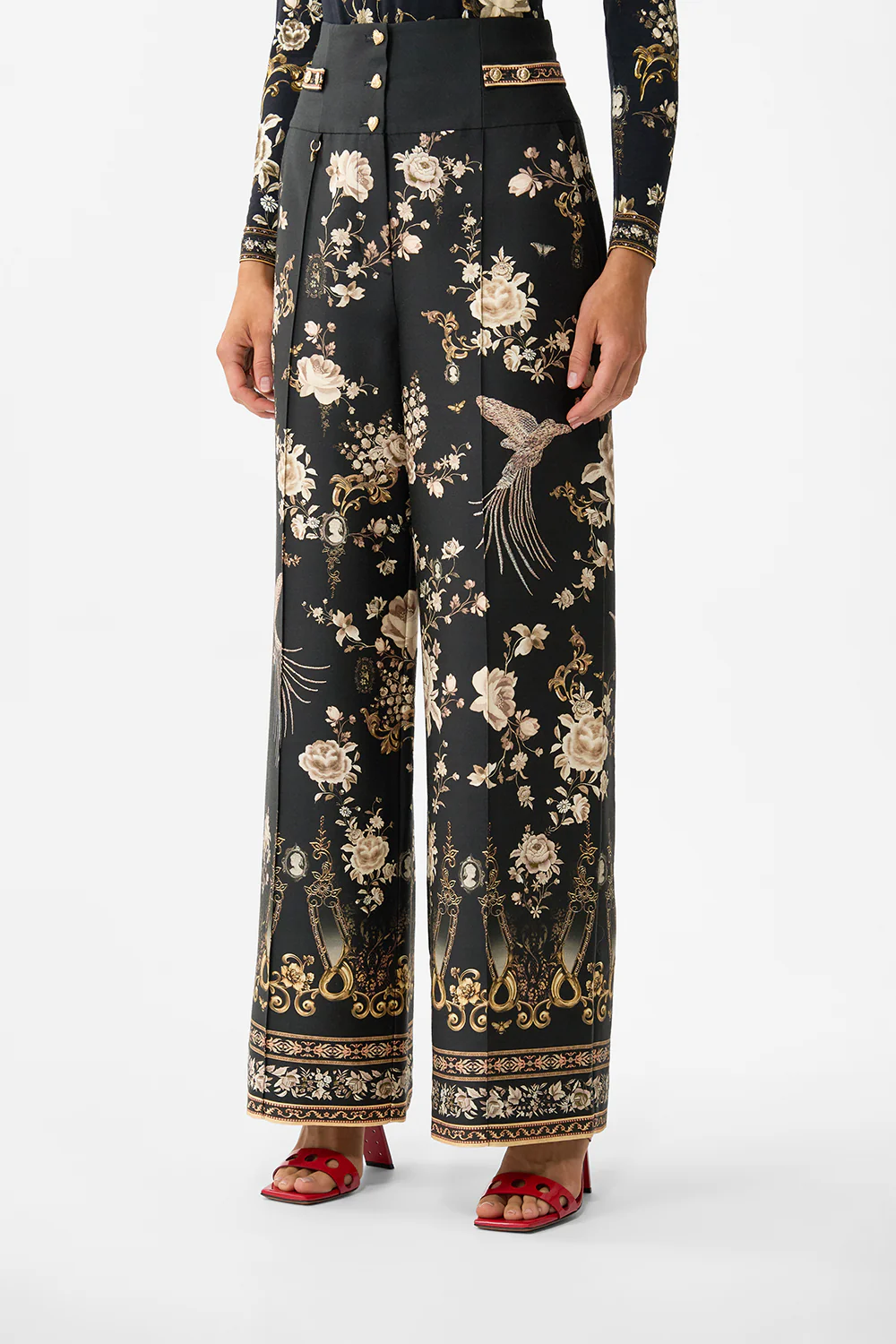 TAILORED PANT WITH WAIST BUTTON DETAIL FLAMENCO FOLKLORE - Image 5