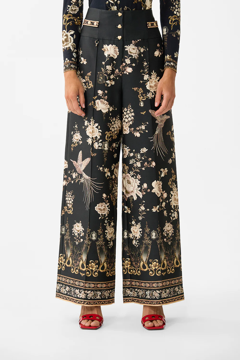 TAILORED PANT WITH WAIST BUTTON DETAIL FLAMENCO FOLKLORE - Image 6
