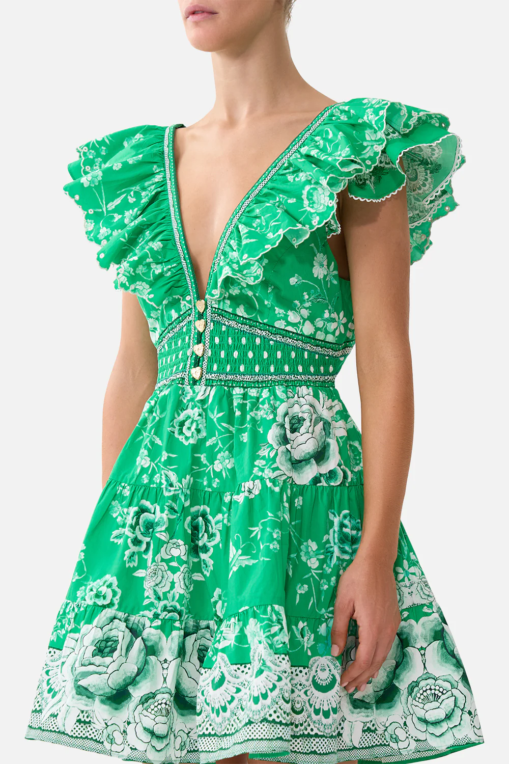 TIERED SHORT DRESS WITH NECK FRILL SACROMONTE SEÑORITA - Image 5