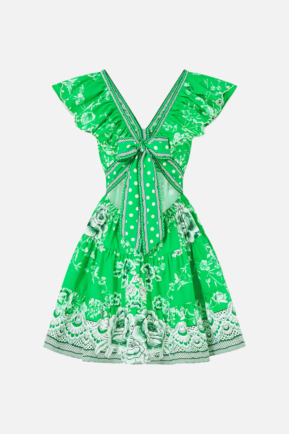 TIERED SHORT DRESS WITH NECK FRILL SACROMONTE SEÑORITA - Image 6